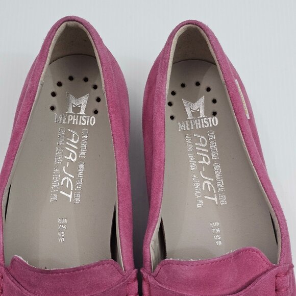 Mephisto Volga Loafer Moccasin Womens 10 Raspberry Pink Suede Soft Air Comfort - Picture 8 of 14